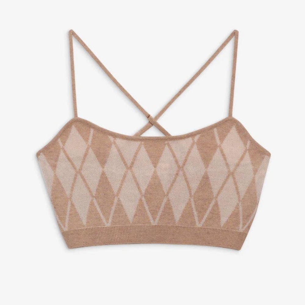 NWT Cassidy Knit Bralette by For Love and Lemons Brown/Pink Size Medium